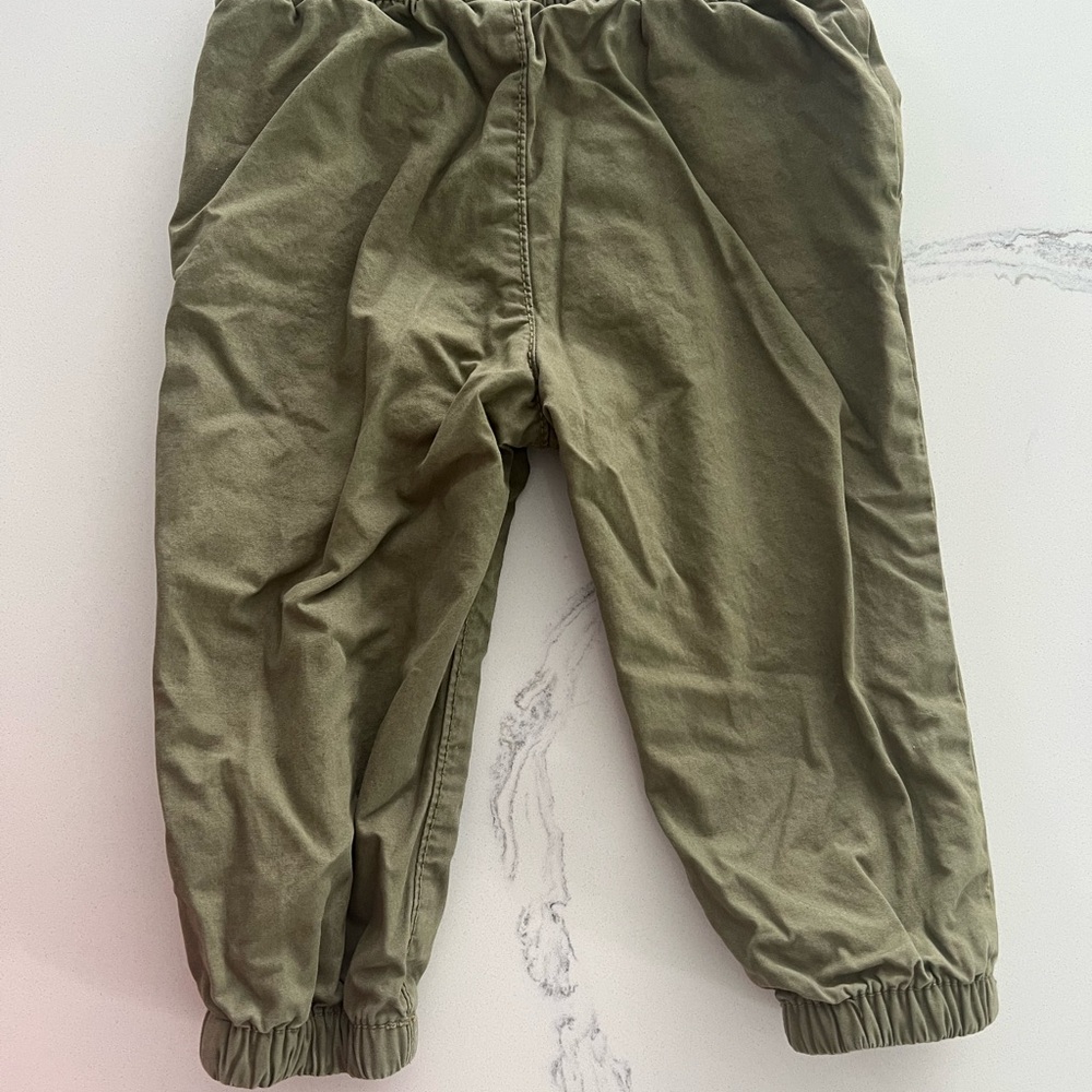 3/$10  Carter's Olive Joggers with Blue Drawstring - Picture 4 of 4